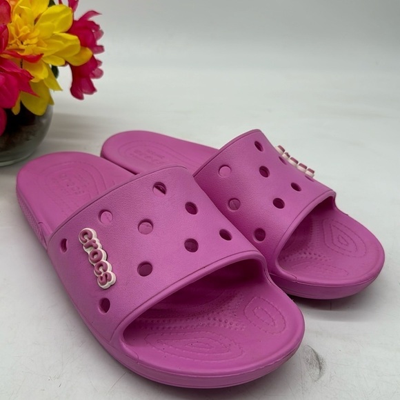 Crocs Purply Pink Slide Sandals Women's Size 11 CR4992 - Picture 1 of 8